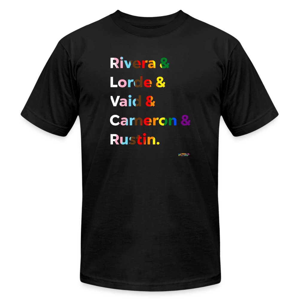 Inclusive Rainbow LGBTQ+ Activists T-shirt (Black) - black